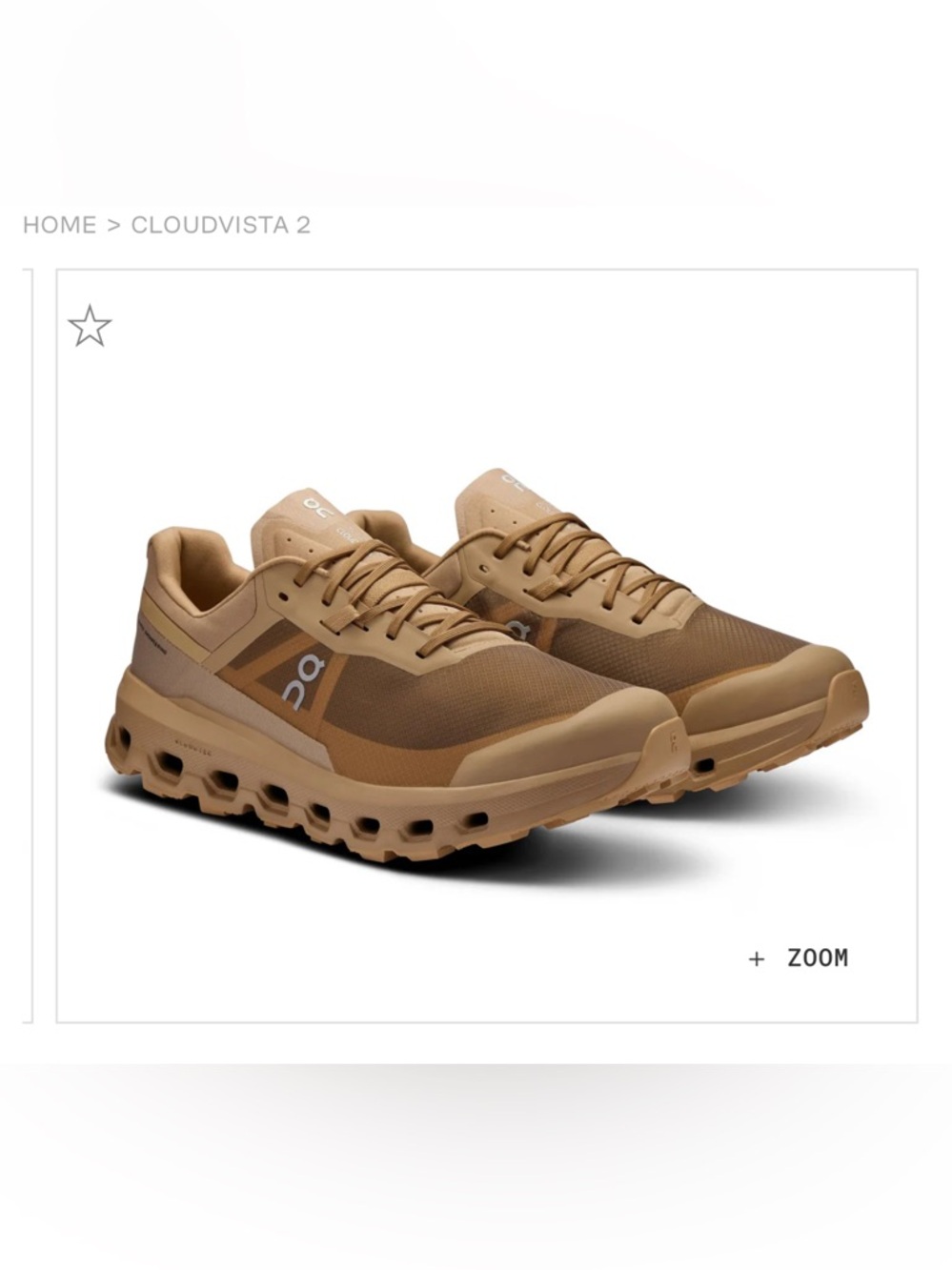 On Running Cloudvista 2 women’s Sneakers in Tan/Brown